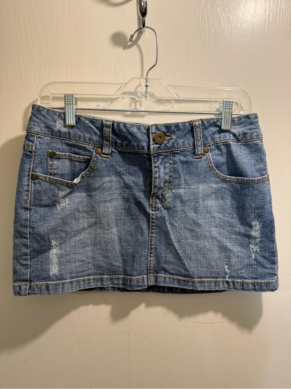 Vtg Y2K Arizona Jean Company Light Blue Denim micro Mini Skirt